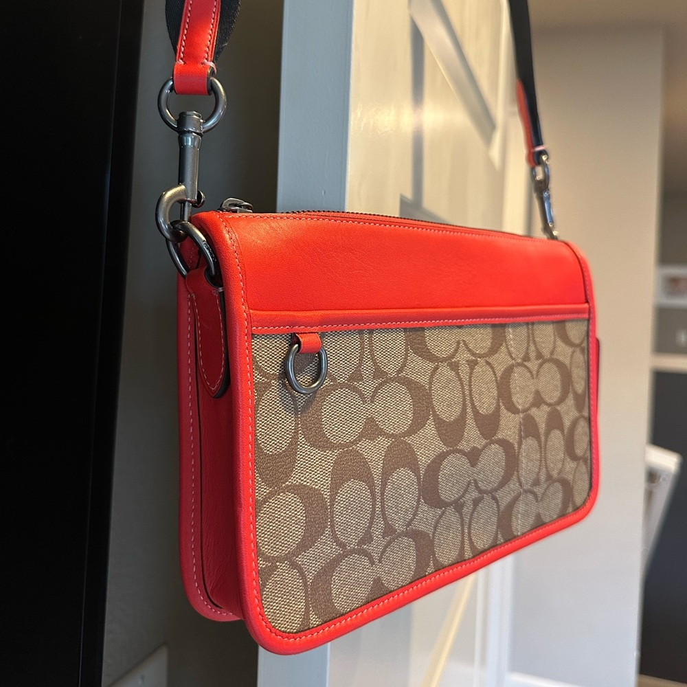 COACH Heritage Convertible Crossbody w/ Hybrid Pouch Colorblock Signature Canvas - Picture 6 of 15